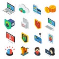 Internet Security Isometric Icons Set Royalty Free Stock Photo