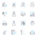 Internet security linear icons set. Encryption, Firewall, Malware, Phishing, Trojans, Vulnerability, Hacking line vector