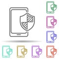 Internet security for mobile multi color icon. Simple thin line, outline vector of security icons for ui and ux, website or mobile Royalty Free Stock Photo