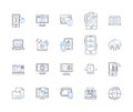 Internet and security outline icons collection. Internet, Security, Online, Cyber, Privacy, Protection, Encryption