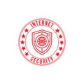 Internet security red stamp vector illustration.isolated on white background Royalty Free Stock Photo