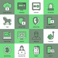 Internet Security Square Icon Set Royalty Free Stock Photo