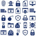 Internet Security and Support Isolated Vector Icons set which can be easily modified or edited Royalty Free Stock Photo