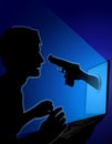 Internet Security Threats Hand Gun
