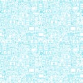 Internet Security White Seamless Pattern
