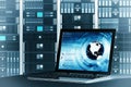 Internet server laptop Royalty Free Stock Photo