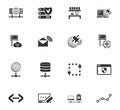 Internet, server, network icons set