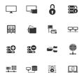 Internet, server, network icons set