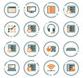 Internet, server, network icons set Royalty Free Stock Photo