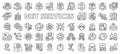 Internet services, icons in line design. Internet, services, online, network, connectivity, cloud, communication on