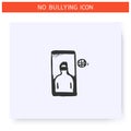 Internet shaming icon. Outline sketch drawing