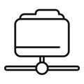 Internet shared folder icon outline vector. Router storage limit