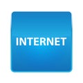 Internet shiny blue square button
