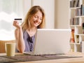 Internet shopping with a credit card Royalty Free Stock Photo