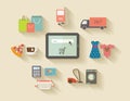 Internet shopping, e-commerce concept. Icons set