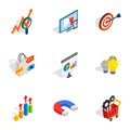 Internet shopping icons, isometric 3d style Royalty Free Stock Photo