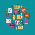 Internet shopping icons set Royalty Free Stock Photo