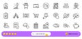 Internet shopping, Portable computer and Waterproof line icons for web app. Pictogram icon. Line icons. Vector