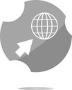 Internet sign icon. World wide web symbol. Cursor pointer. Circles buttons Royalty Free Stock Photo