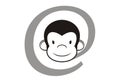 Internet sign with monkey head Royalty Free Stock Photo