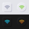 Internet Signal wave symbol icon set, Multicolor neumorphism button soft UI Design. Royalty Free Stock Photo