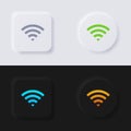 Internet Signal wave symbol icon set, Multicolor neumorphism button soft UI Design. Royalty Free Stock Photo