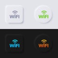 Internet Signal wave symbol icon set, Multicolor neumorphism button soft UI Design. Royalty Free Stock Photo