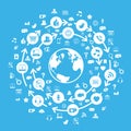 Internet Social Media Globe Blue Royalty Free Stock Photo