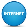 Internet special cyan blue round button