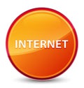 Internet special glassy orange round button