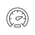 Internet speed test, icon in line design. Internet, speed, test, connection, bandwidth, performance, network on white