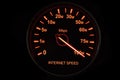 Internet speed test with speedometer