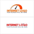 Internet speedometer arrow business logo design