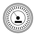 Internet speedometer symbol in black and white
