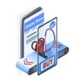 Internet Store Mobile App Isometric Illustration