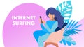 Internet Surfing Searching Vector Banner Concept