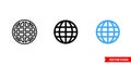 Internet symbol icon of 3 types color, black and white, outline. Isolated vector sign symbol Royalty Free Stock Photo