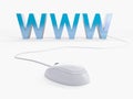 Internet symbol www connected to a mouse Royalty Free Stock Photo