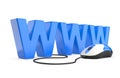 Internet symbol www connected to a mouse Royalty Free Stock Photo