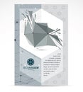 Internet technologies corporation business promotion idea. Abstract vector 3d mesh polygonal grayscale object.