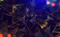 Internet technologies and neural network. 3D illustration of neural connections in artificial intelligence Royalty Free Stock Photo