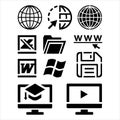 Internet technologies. Online services. Set of web icons. Outlines icon collection. Vector illustration.Flat design style. Royalty Free Stock Photo