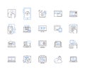 Internet technology outline icons collection. Internet, Technology, Online, Web, Networking, Connectivity, Data vector