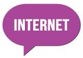 INTERNET text written in a violet speech bubble