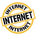 INTERNET text on yellow-black round stamp sign