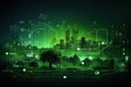 Internet of things on green background