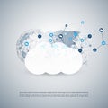 Internet of Things, Cloud Computing Design Concept with Icons - Digital Network Connections, Technology Background Royalty Free Stock Photo