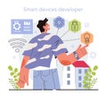 Internet of things development. Idea of smart wireless electronics.