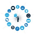 Internet Of Things, Digital Home And Networks Design Concept With Icons Royalty Free Stock Photo