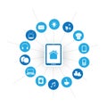 Internet Of Things, Digital Home And Networks Design Concept With Icons Royalty Free Stock Photo